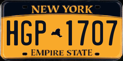 NY license plate HGP1707