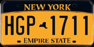 NY license plate HGP1711