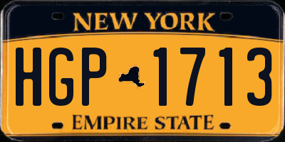 NY license plate HGP1713