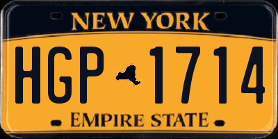 NY license plate HGP1714