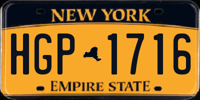 NY license plate HGP1716