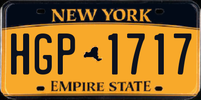 NY license plate HGP1717