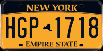 NY license plate HGP1718