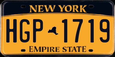 NY license plate HGP1719