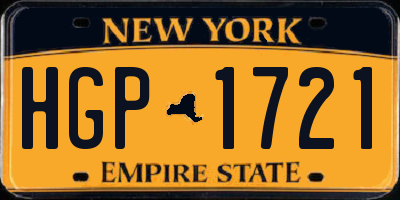 NY license plate HGP1721