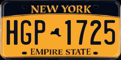 NY license plate HGP1725