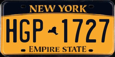 NY license plate HGP1727