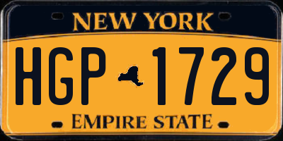 NY license plate HGP1729