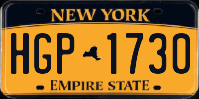 NY license plate HGP1730