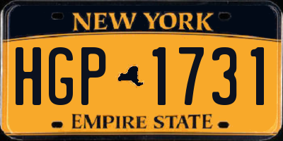 NY license plate HGP1731