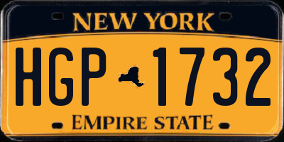 NY license plate HGP1732