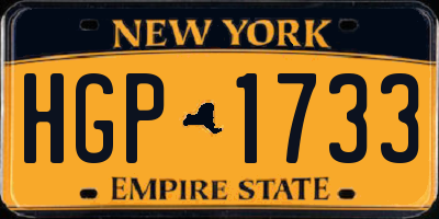 NY license plate HGP1733