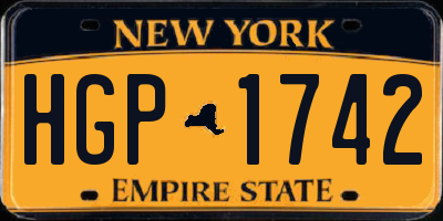 NY license plate HGP1742