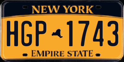 NY license plate HGP1743