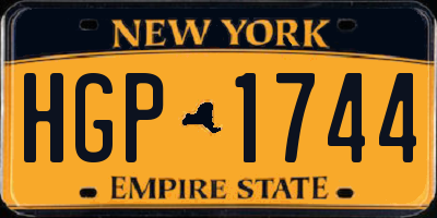 NY license plate HGP1744