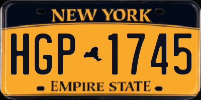 NY license plate HGP1745