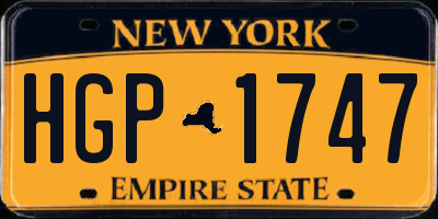 NY license plate HGP1747