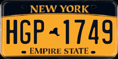 NY license plate HGP1749