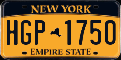 NY license plate HGP1750