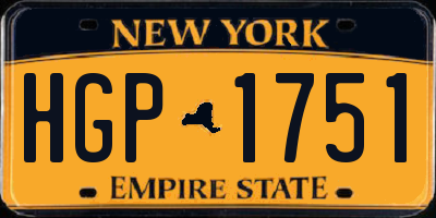 NY license plate HGP1751