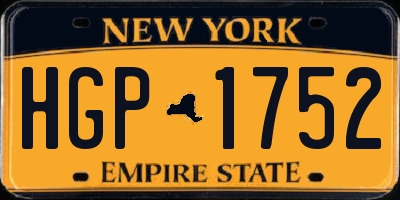 NY license plate HGP1752