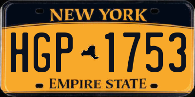 NY license plate HGP1753