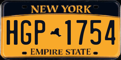 NY license plate HGP1754