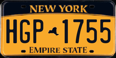 NY license plate HGP1755