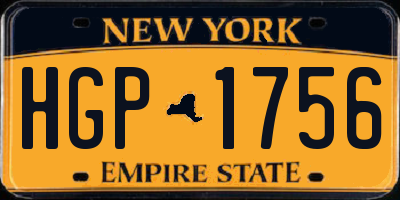 NY license plate HGP1756