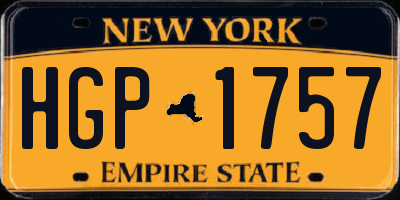 NY license plate HGP1757