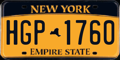 NY license plate HGP1760