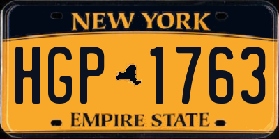 NY license plate HGP1763