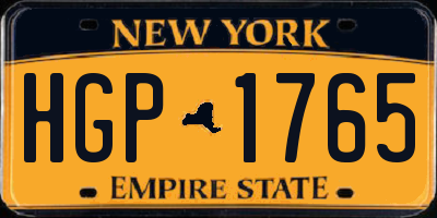 NY license plate HGP1765