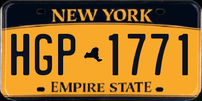 NY license plate HGP1771