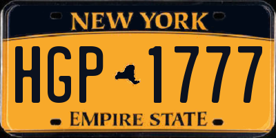 NY license plate HGP1777