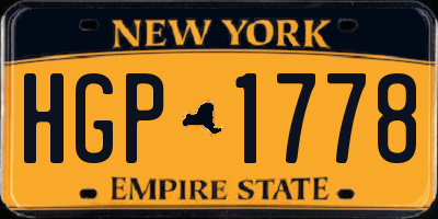 NY license plate HGP1778