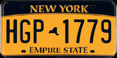 NY license plate HGP1779