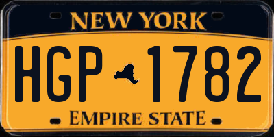 NY license plate HGP1782