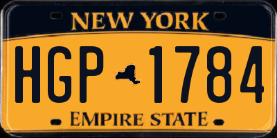 NY license plate HGP1784