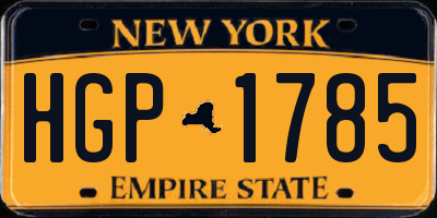 NY license plate HGP1785