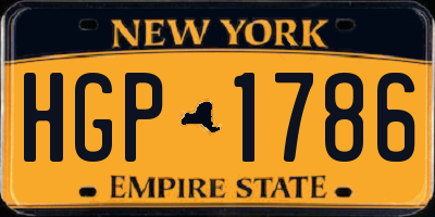 NY license plate HGP1786