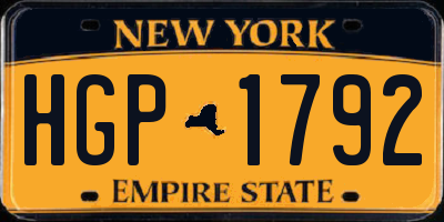 NY license plate HGP1792