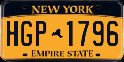 NY license plate HGP1796