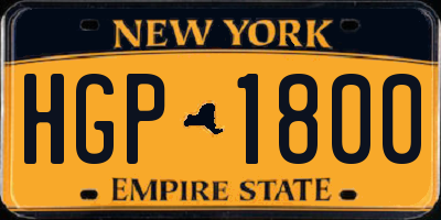 NY license plate HGP1800