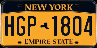 NY license plate HGP1804