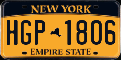 NY license plate HGP1806