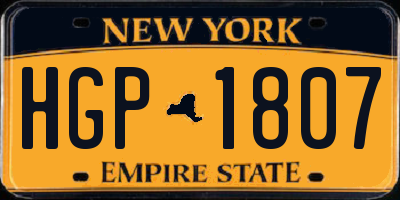 NY license plate HGP1807