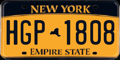 NY license plate HGP1808