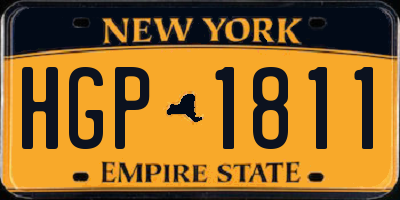 NY license plate HGP1811