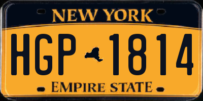 NY license plate HGP1814